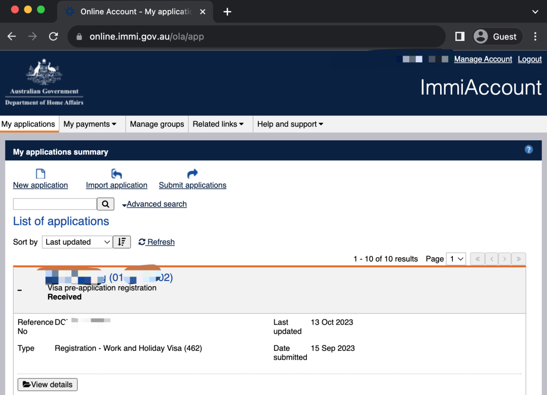 澳洲移民局更新关于462签证的状态提示