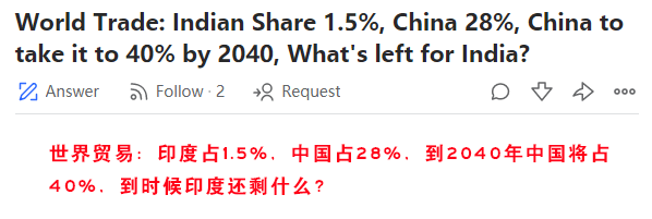 到40年中国在世界贸易中的份额将达到40 中国会给印度留口汤吗 樱落网