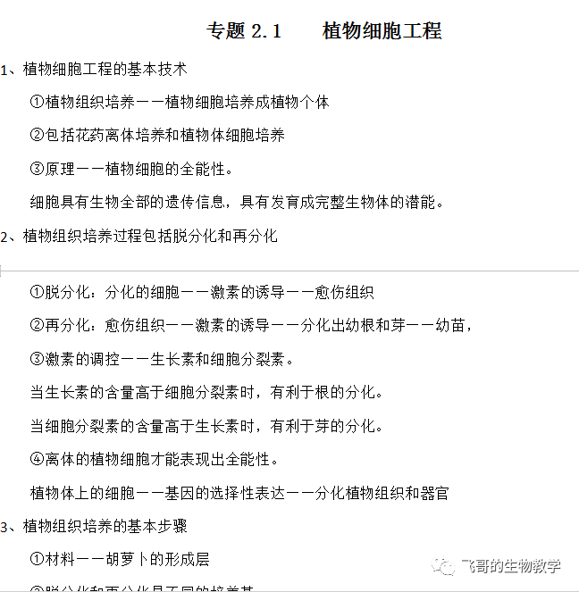 生物技术 细胞工程 应该这么归纳 飞哥的生物教学 微信公众号文章阅读 Wemp