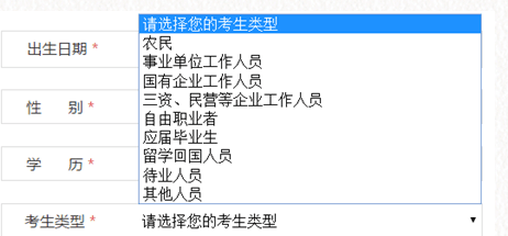 国家公务员考生注册类型怎样选