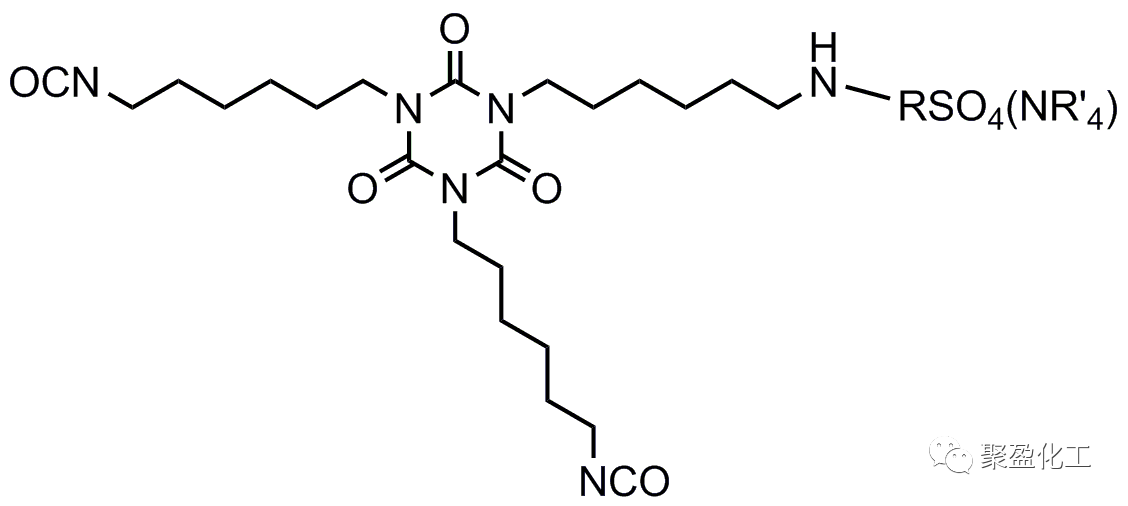 离子型亲水改性多异氰酸酯分子结构图