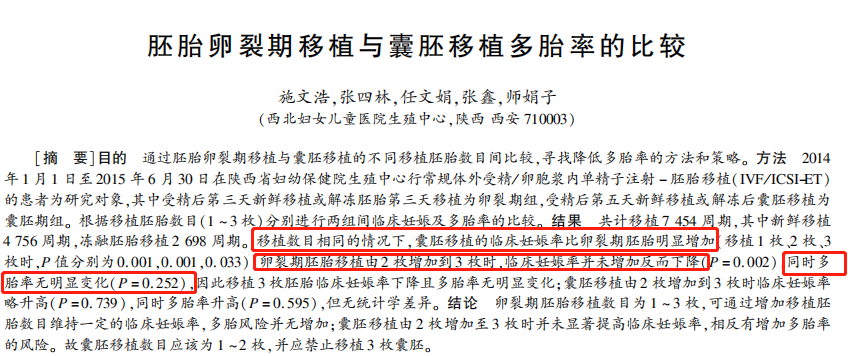做试管婴儿，为何提倡采用选择性单囊胚移植?