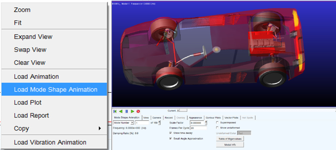 设计仿真 | 应用Adams/vibration模块分析整车刚体模态的图7