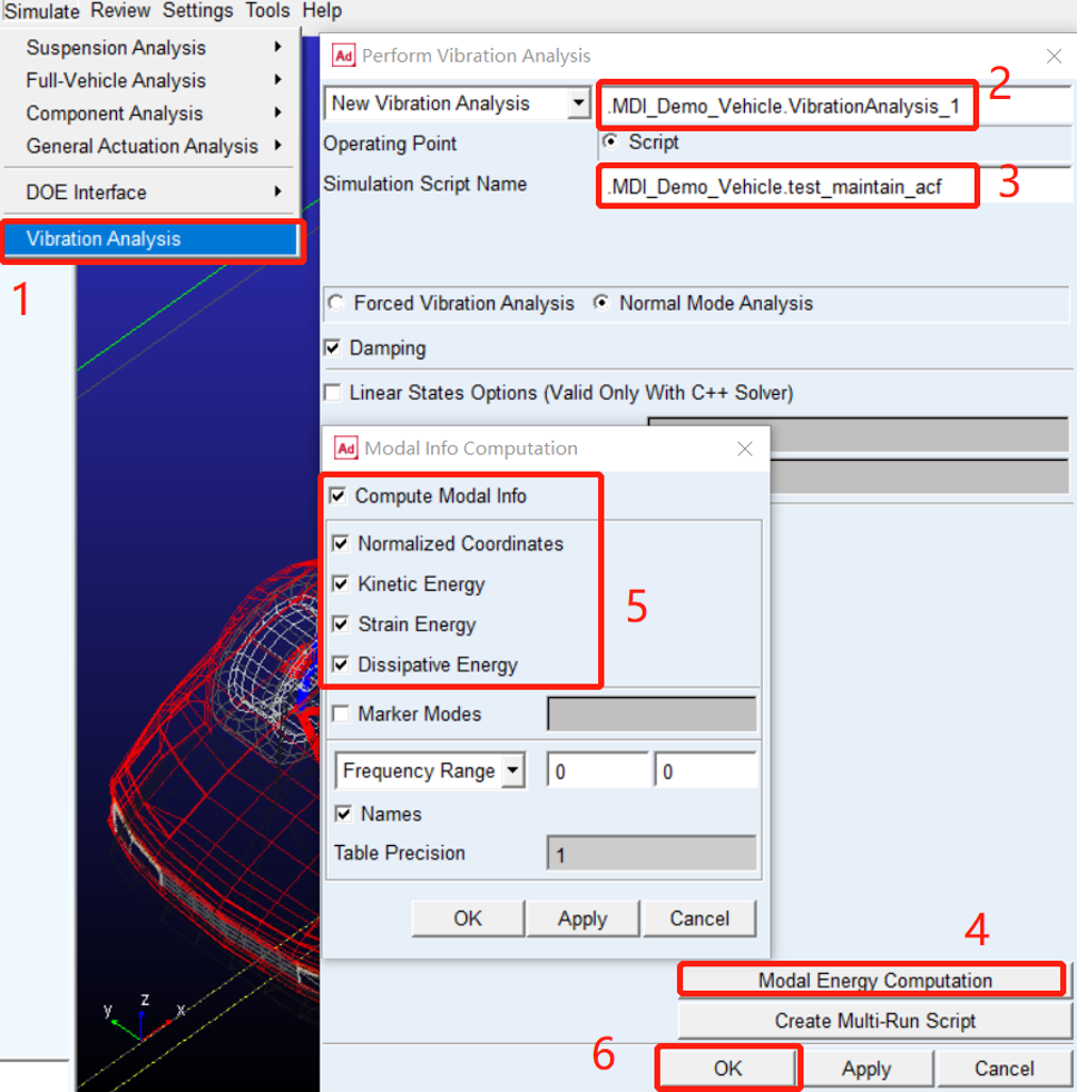 设计仿真 | 应用Adams/vibration模块分析整车刚体模态的图6