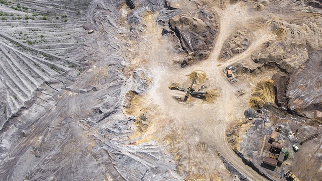 无人驾驶飞机, 爬坡道, 直升机, 基岩, 卡车, 石头, 重的, 鸟, 机