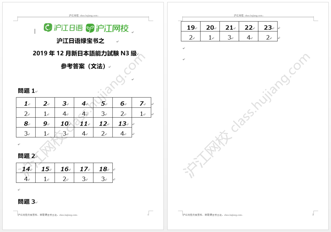 19年12月日语能力考答案 解析 不断更新中 自由微信 Freewechat