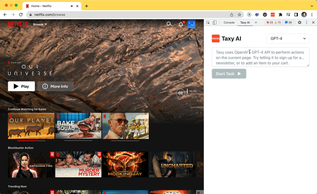 Taxy AI：浏览器全自动化 AI 工具