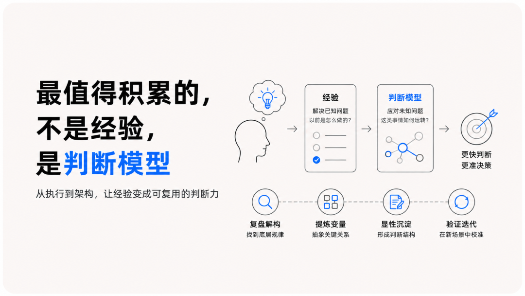工作中最值得积累的，不是经验，是判断模型