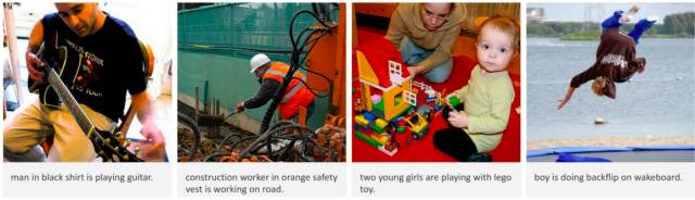 from Andrej Karpathy, Li Fei-Fei, Deep Visual-Semantic Alignments for Generating Image Description, CVPR, 2015.