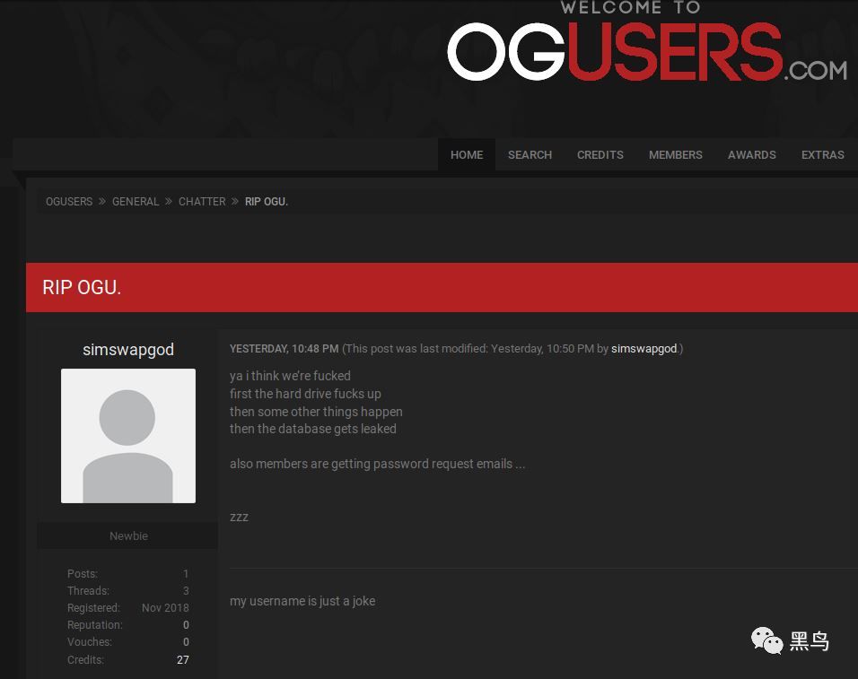 黑吃黑 盗号交易论坛ogusers被黑客入侵后整站上传 黑鸟 微信公众号文章阅读 Wemp