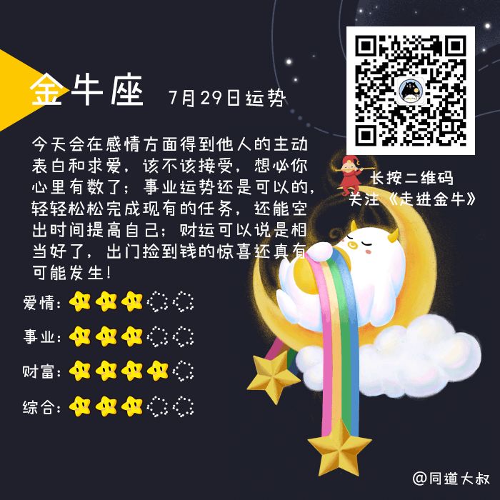 7月29日十二星座运势分析 同道大叔微信公众号文章