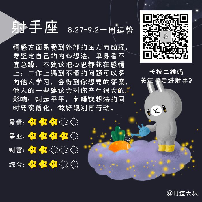 8月27日 9月2日十二星座一周运势 同道大叔微信公众号文章