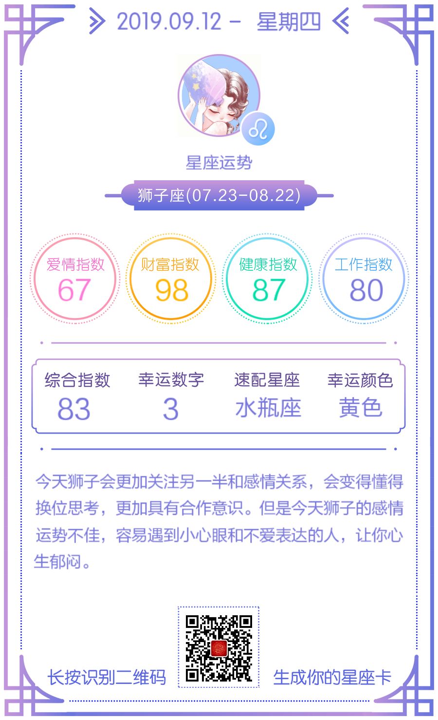 狮子座今日运势 9月12日 不可得意忘形 狮子座每日运势 微信公众号文章阅读 Wemp