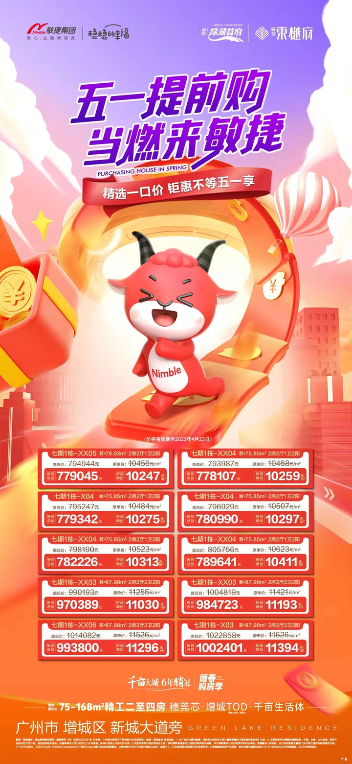增城多个楼盘五一推出优惠活动，可捡漏！