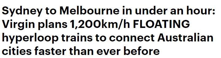 悉尼到墨尔本只需37分钟！时速1200公里的高铁到底来不来！ - 2