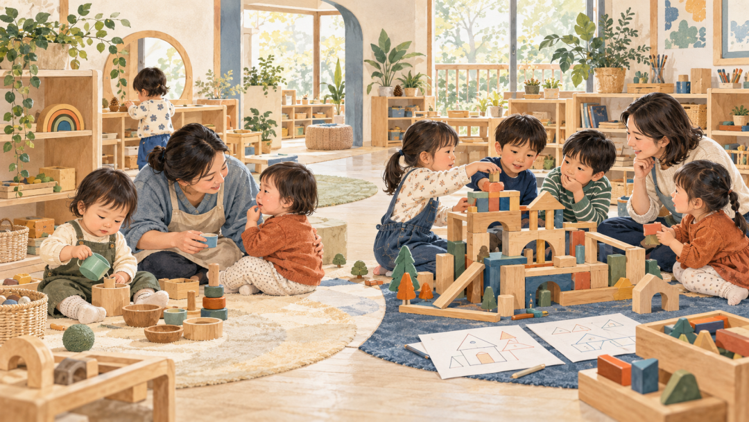 幼儿园儿童开展合作建构，托班儿童在个别回应中探索