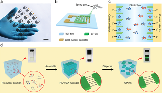 西南交大杨维清/张海涛，UCLA陈俊：空气稳定的导电聚合物油墨，打印可穿戴微型超级电容器的图2