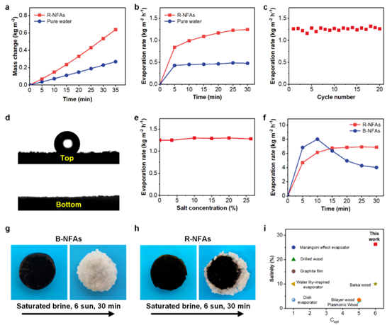 东华丁彬/武大邓红兵《ACS Nano》芦苇叶启发的二氧化硅纳米纤维气凝胶，用于耐盐太阳能海水淡化的图7