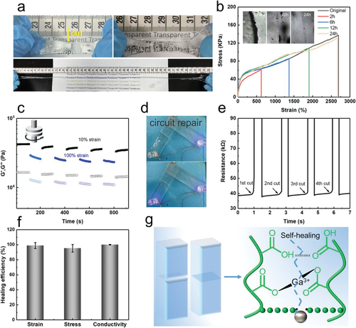 《AFM》华南理工大学祁海松/孙桃林：液态金属诱导聚合制备多功能无液离子导电弹性体水凝胶的图5