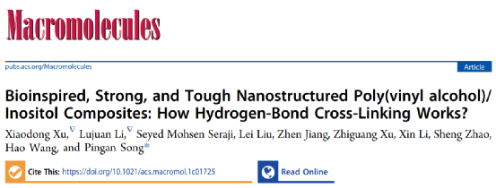 《Macromolecules》南昆士蘭大學(xué)宋平安：仿生、強大且堅韌的納米結(jié)構(gòu)聚乙烯醇/肌醇復(fù)合材料：氫鍵交聯(lián)如何工作？的圖5