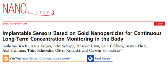美因兹大学《Nano Letters》纳米金复合可植入水凝胶传感器，体内长期监测卡那霉素浓度的图1