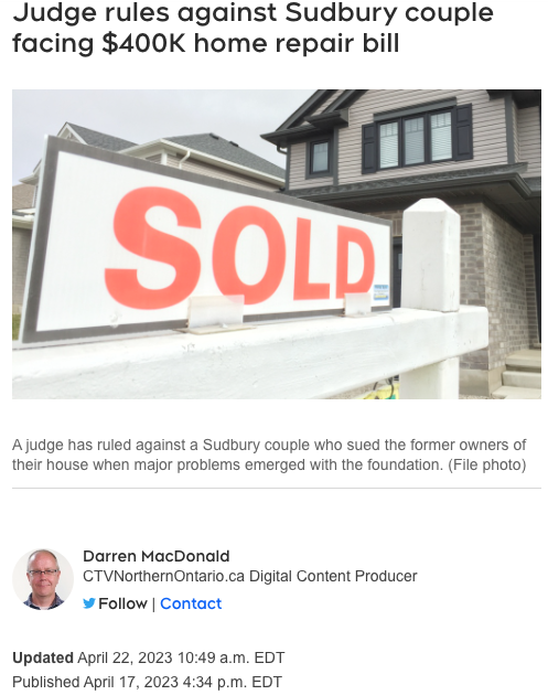 加国夫妇刚买的房出现严重问题-房屋漏水！告前屋主为何输了！