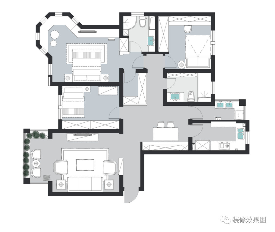 136㎡輕奢美式3室2廳，精致有格調的品位生活 家居 第3張