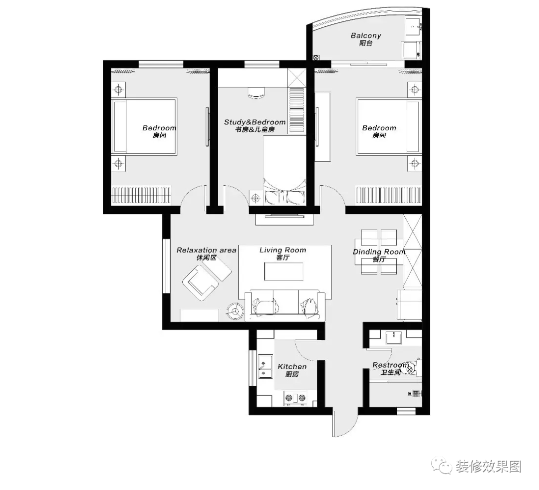 100㎡日式MUJI風3室2廳，清新淡雅的暖心之家 家居 第3張