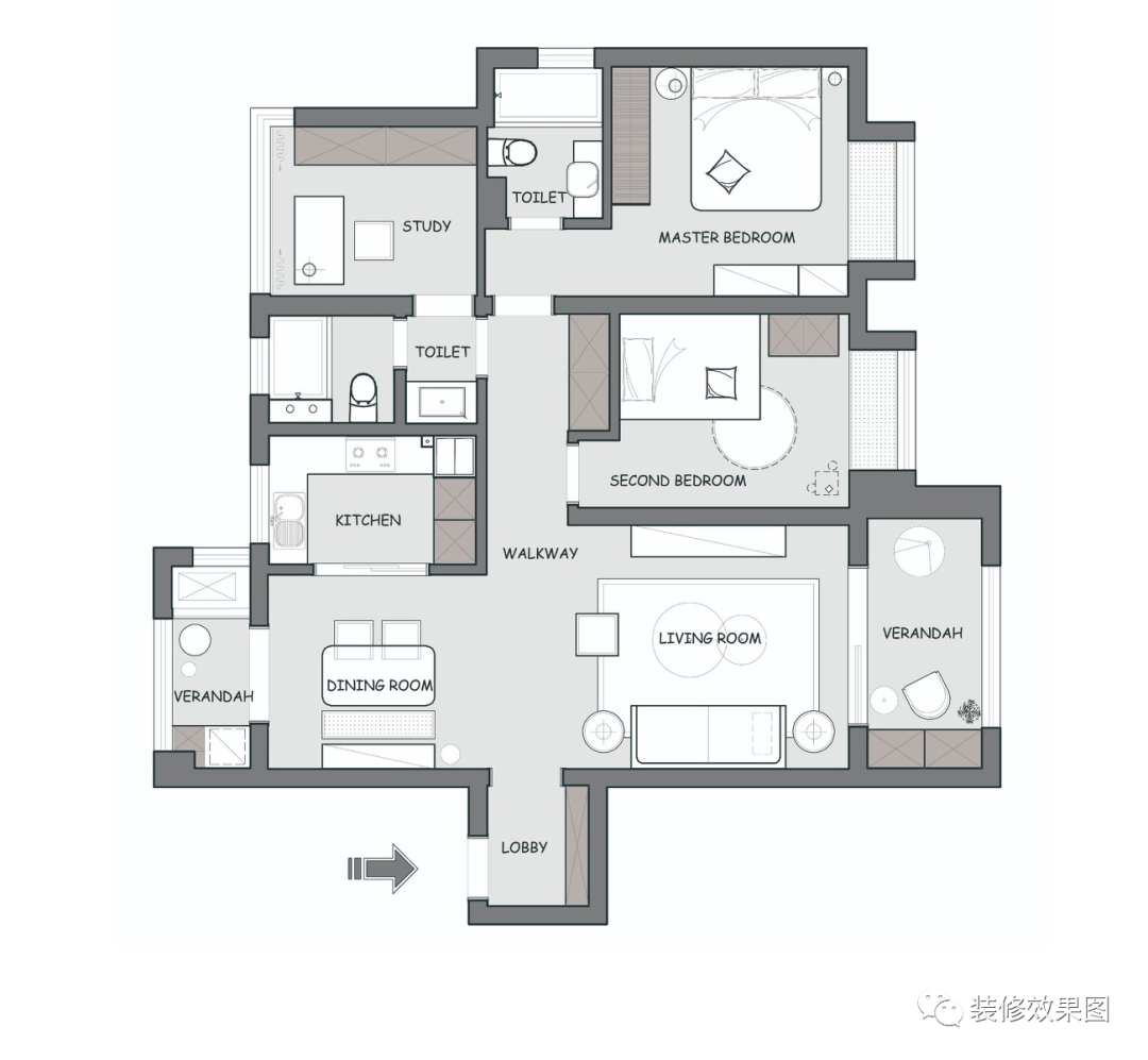 116㎡現代輕奢3室2廳，優雅不失質感的小資生活 家居 第3張