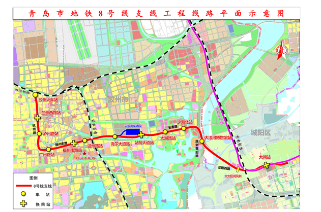 即墨这片区域将设地铁站点青岛地铁8号线支线15号线一期开工建设