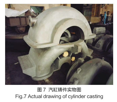 船用汽轮机后汽缸下半铸件的铸造工艺设计的图7