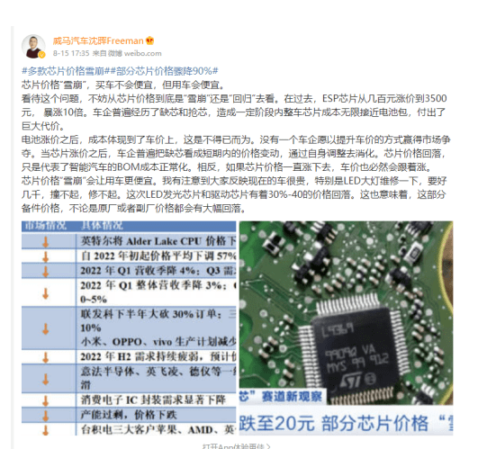 芯片价格暴跌，汽车会降价吗？的图8