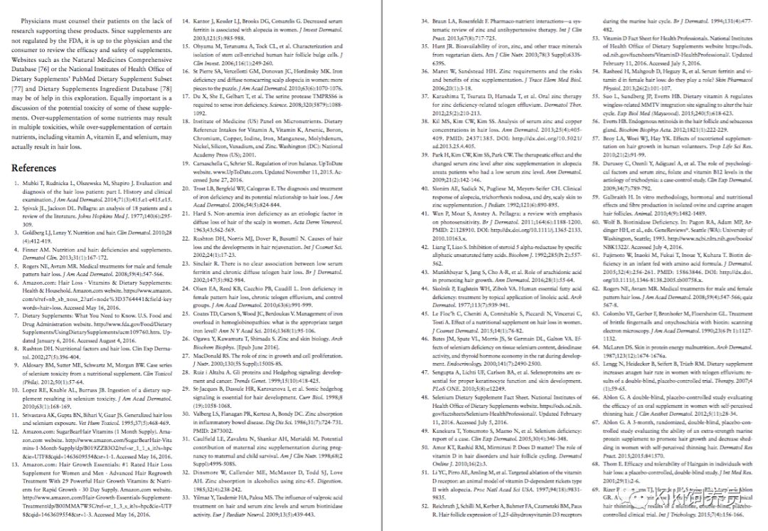 饮食和脱发：营养素缺乏和补充剂使用的影响