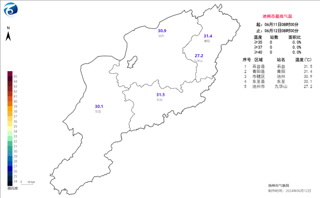 2024年06月12日 池州天气