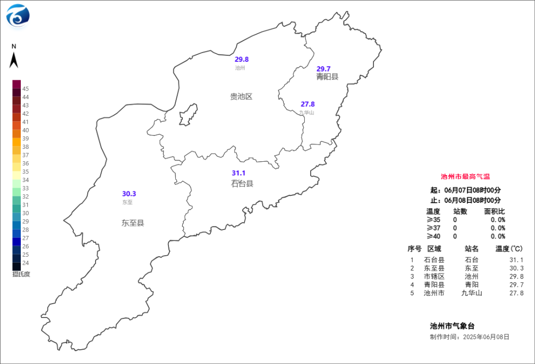 2025年06月08日池州天气
