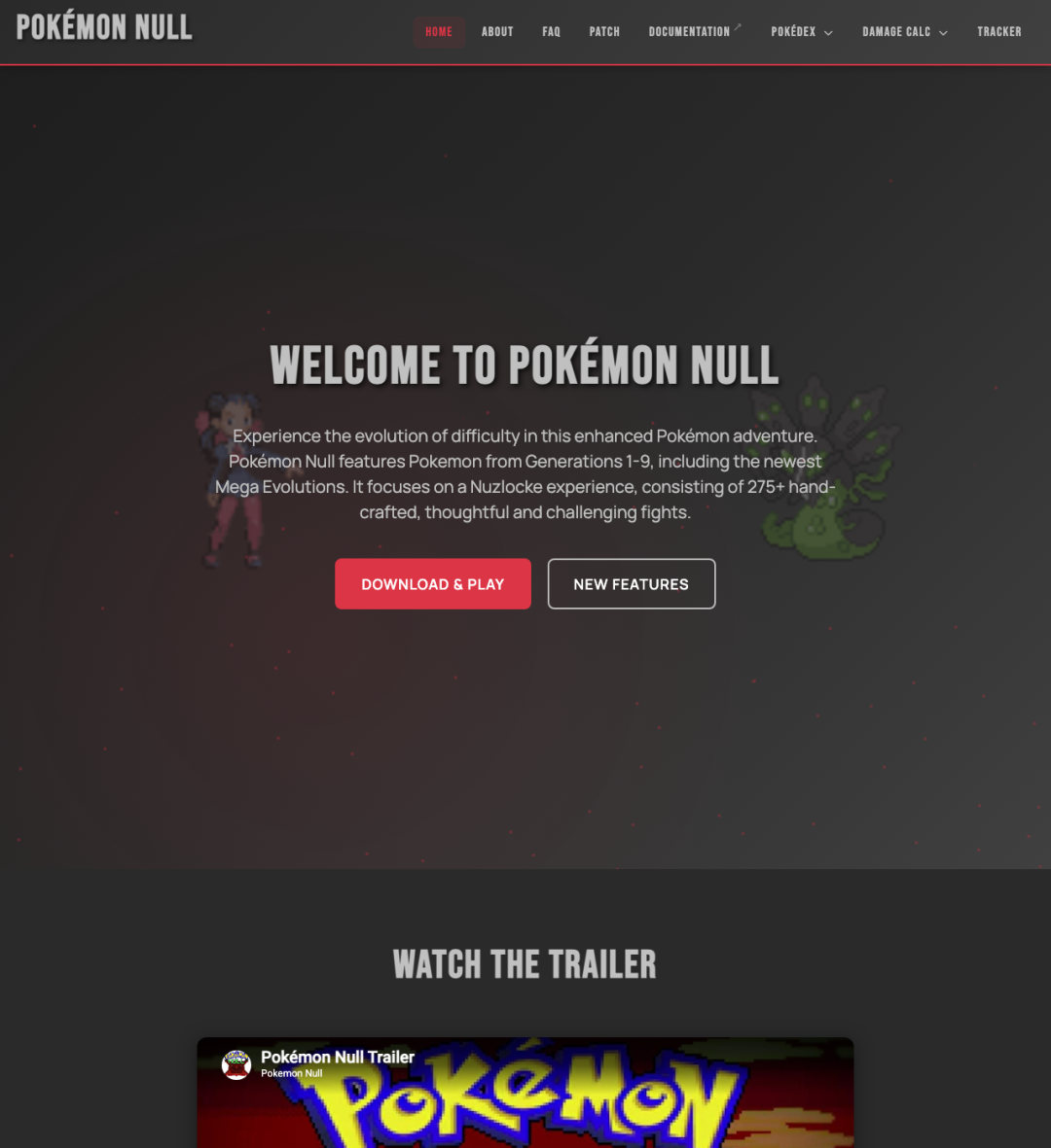 Pokemon Null 官方首页公开视觉