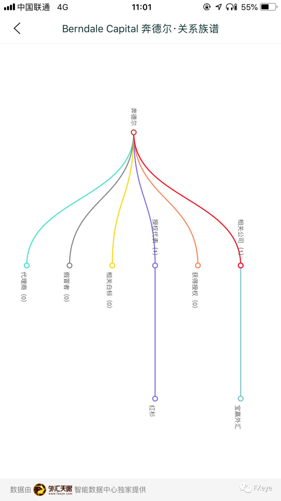 Screenshot of relationship diagram from FXEYE