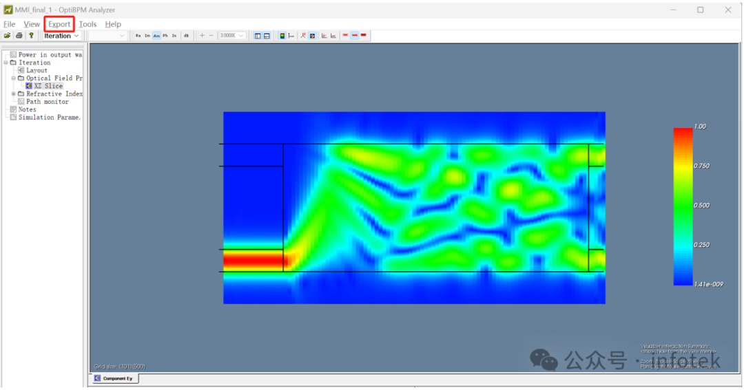OptiSystem与OptiBPM的联合使用：MMI耦合器性能评估的图4