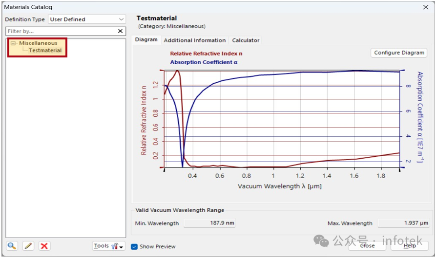 VirtualLab Fusion应用：导入材料数据的图7