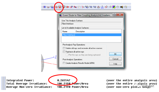 FRED应用：激光二极管光源耦合到光纤的仿真的图11