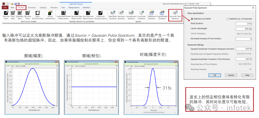 VirtualLab Fusion應用：色散介質中的脈沖展寬的圖3