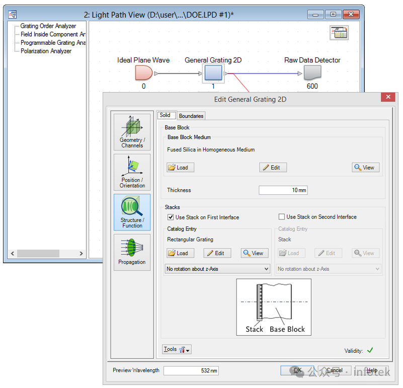VirtualLab：构造二维周期性光栅结构的图4