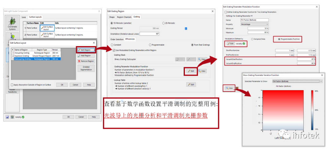 VirtualLab：具有连续调制光栅区域的光波导优化的图12