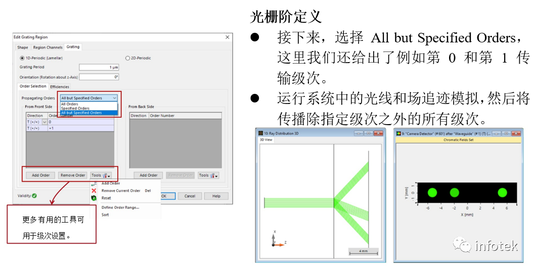 VirtualLab Fusion：光栅区域衍射级数和效率的规范的图7