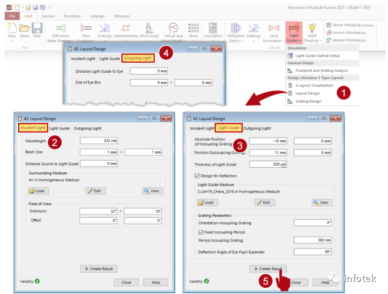 VirtualLab Fusion-AR：带有光波导组件的“HoloLens1”型布局建模的图4