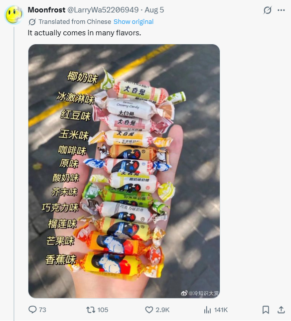 White Rabbit 1959 Milk Candy Goes Viral on X with 6M Views