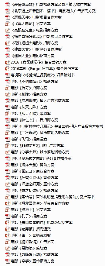 60份电影营销方案，限时免费领取！