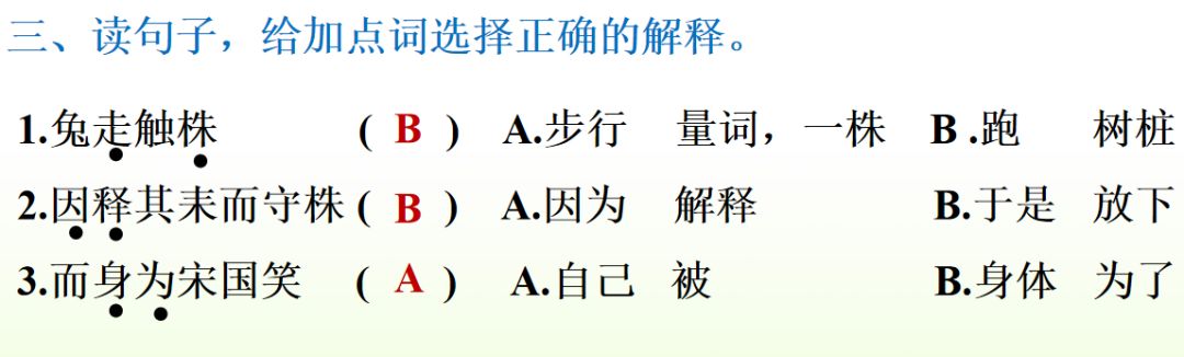 守株待兔词语意思等知识要点图文解读与同步练习