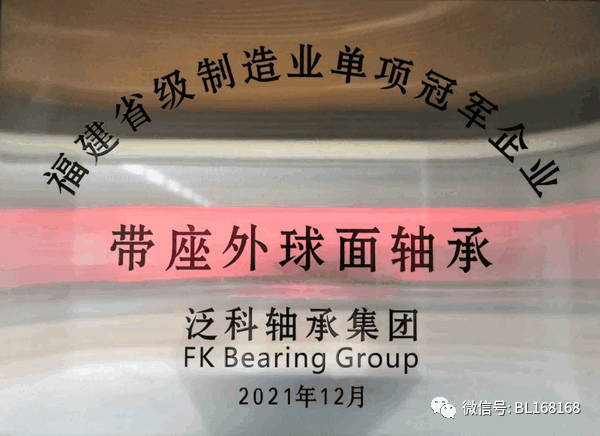 FK Bearing Group 2023 single champion enterprise certificate of bearing unit