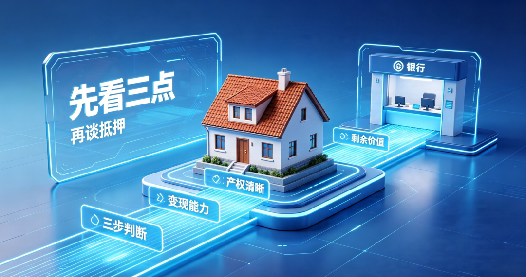 银行评估一套房子能不能抵押，主要看三个维度